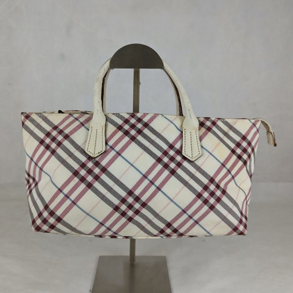 BURBERRY Blue Label Nova Check Blue Label Hand Bag Nylon Off-White/Pink Bag